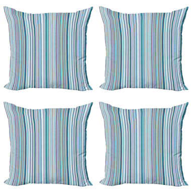 Teal striped cushions sale